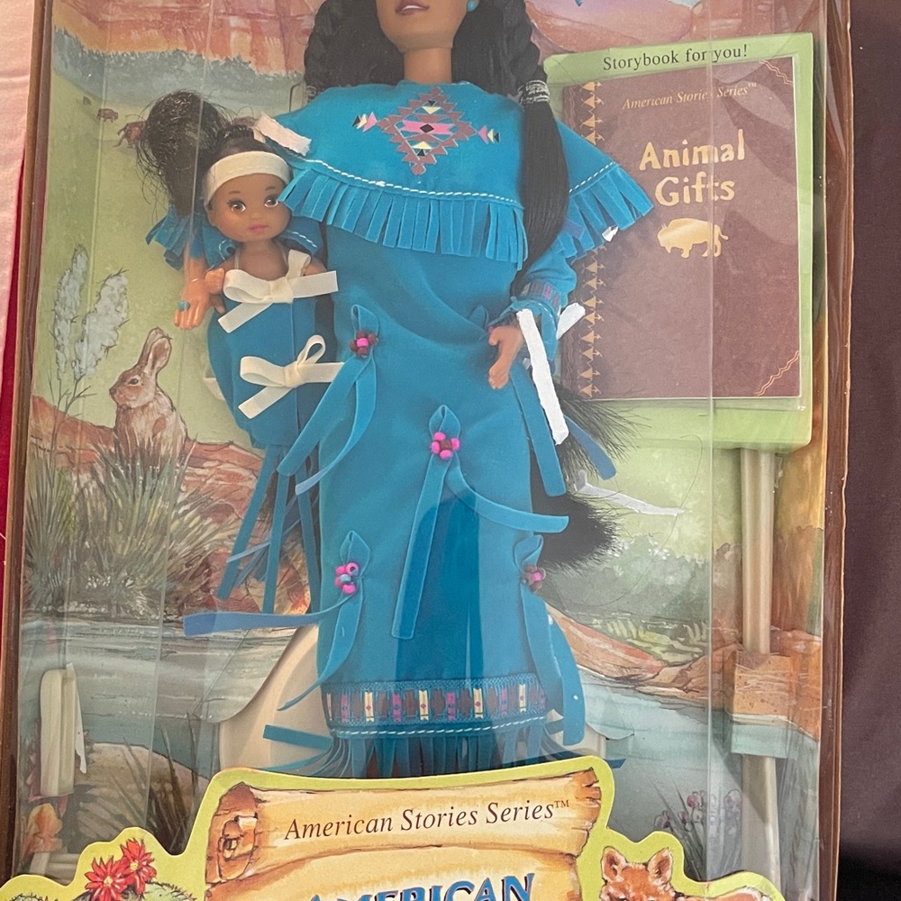 Turquoise Native-style Doll in Fringe Dress